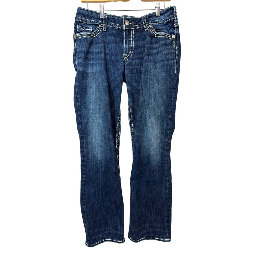 Silver Jeans Co Blue Bootcut Jeans Size 31W Embroidered Pockets